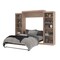 Bestar Pur Queen Murphy Bed and 2 Storage Units (115W) in rustic brown 26883-000009 - alternate 7